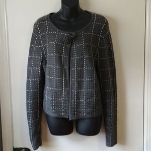 Alex Marie Shirley Gray Knit Cardigan Sweater